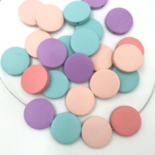 DIY 80pcs Wooden Round Shape Wood Beads DIY Kids Necklace Make Toys Accessories 25mm