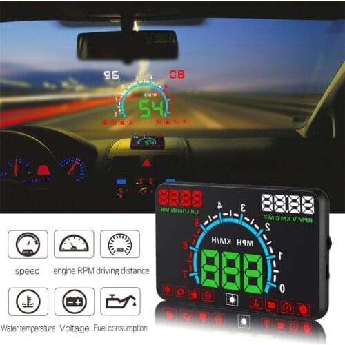 E350 5.8" Head-Up Display For Chrysler 2005+ (U.S) Overspeed Warning Windshield Projector Alarm System OBD2 HUD Car-Styling