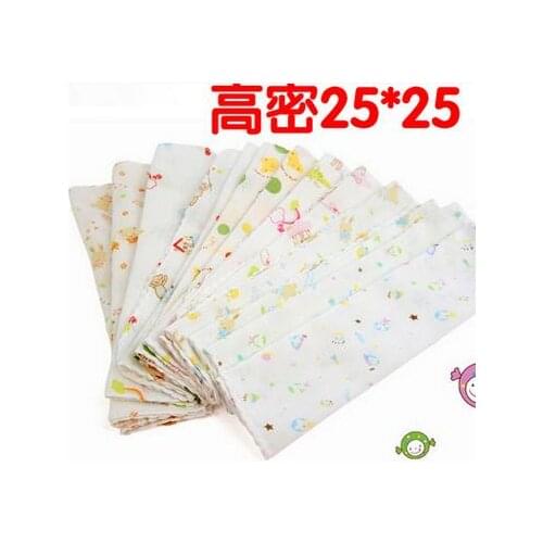 20 Pcs/Lot 25*25 cm High Density Two-layers Handkerchief Cotton Squares Baby Bibs Boys Girls Towel Infant Saliva Towel