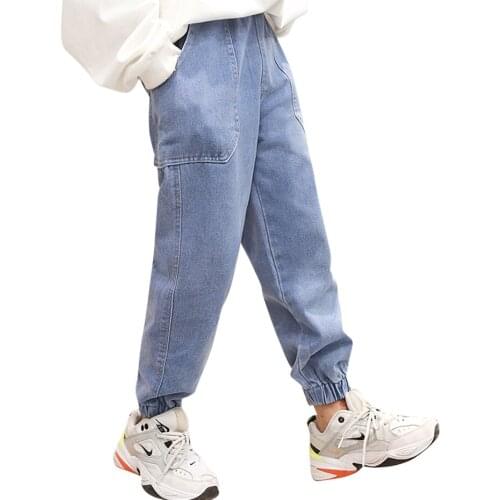 Jeans For Girl Solid Color Girls Jeans Spring Autumn Jeans For Children Teenage Childrens Clothing 6 8 10 12 14