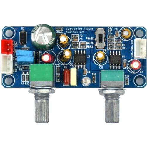 AIYIMA 1pcs Low Pass Filter Bass Subwoofer Single Power DC 9-32V Pre-AMP Amplifier Board Dual Channel With Bass Volume Control