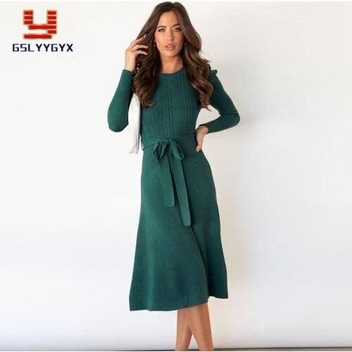 Модные вязаные платья GSLYYGYX China At AliExpress