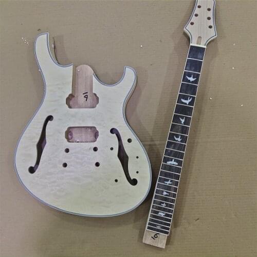 Good 1 Set Unfinished Electric Guitar Neck And Body Guitar Kit DIY Part