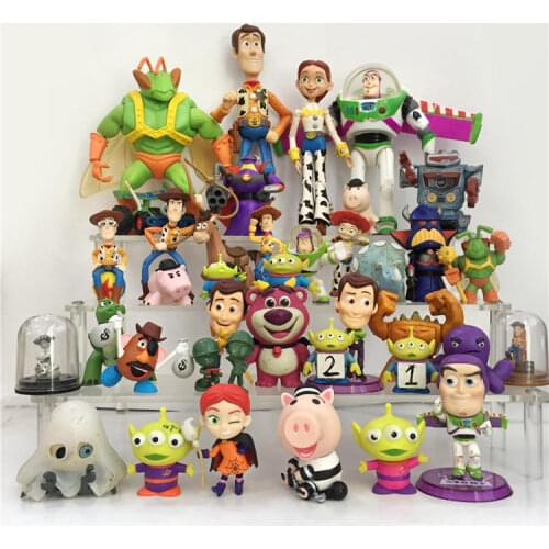 Disney Capsule Toys Toy Story Lots-o-Huggin Bear Jessie Woody Buzz Lightyear Cute Action Figure Ornament Model Gacha Toy