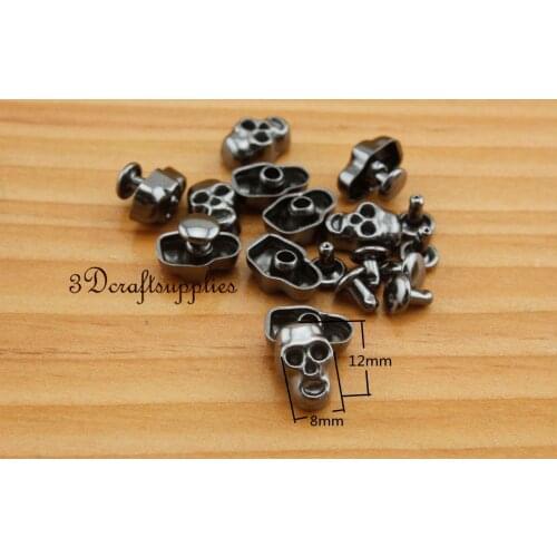 Rivets leather rivet bag clothing shoes skull 20 sets 12 mm gunmetal i11