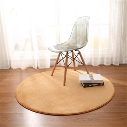 Nordic modern style cushion Round Coral fleece rug bedroom bedside mat living room coffee table carpet room decoration blanket