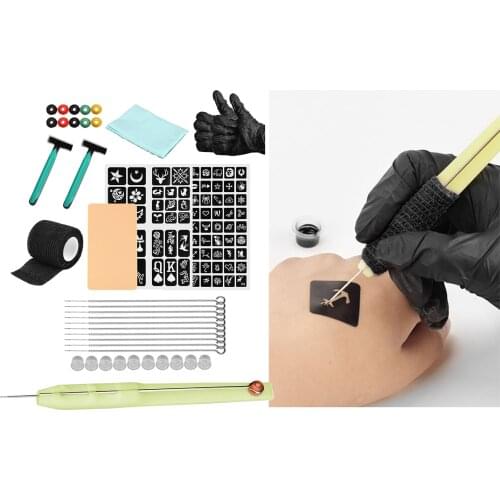 Needles and Poke Tattoo Tool Kit - Clean & Safe Hand Poke Tattoos - DIY Tattoo Tool Kit Easy to Operate