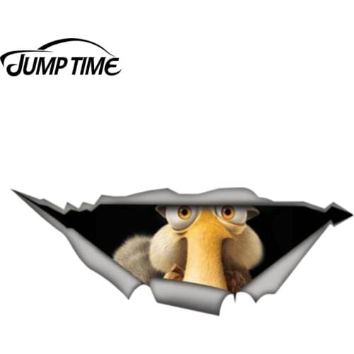 Jump Time 13cm x 4.8cm Ice age car decal squirrel decal for vehicle car van laptop 3D Pet Graphic Vinyl Decal Car Window Laptop