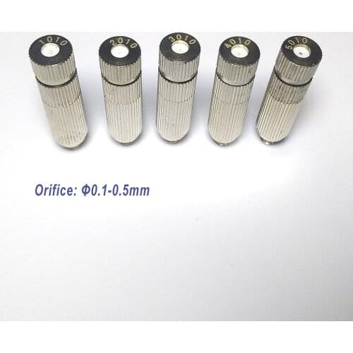 10PCS Nickeled Brass Nozzles with Filter Adjustable High Pressure Misting Garden Nozzle For Misting Cooling System 0.1-0.5mm