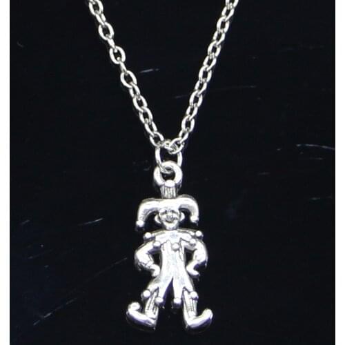 New Fashion Necklace 25x12mm clown joker jester Pendants Short Long Women Men Colar Gift Jewelry Choker