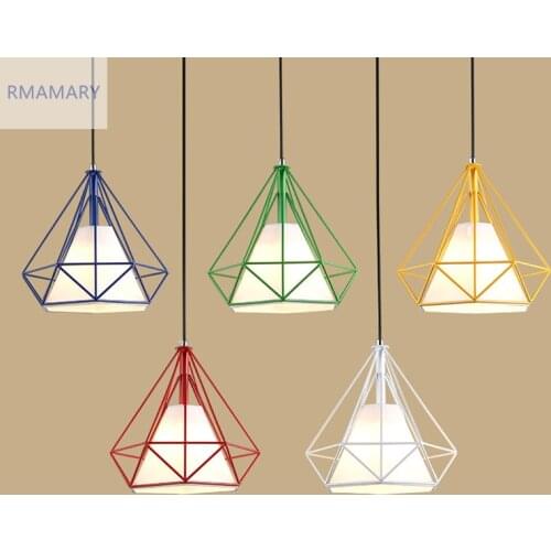 Pendant light Retro Restaurant Light Nordic Diamond Earth loft Simple Living Room Iron Creative Bar Dining Room Light