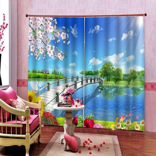 Natural Scenery Country Side Style Curtain For Living room Bedroom Blackout Window Drapes Home Decor Sets Customizable any size