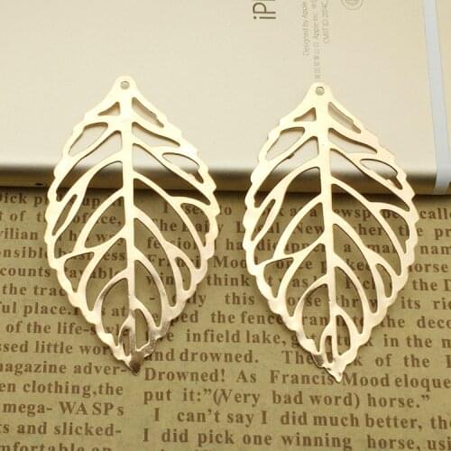 2.5x4.5cm 20pcs lot Craft Metal Buttons Leaf Flatback Wedding Embellishment Jewelry Craft