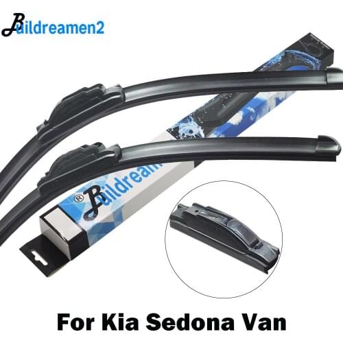 Buildreamen2 2 Pieces Car Styling Wiper Blade Windscreen Rubber Wiper For Kia Sedona Van Fit Hook Arm 1999-2018