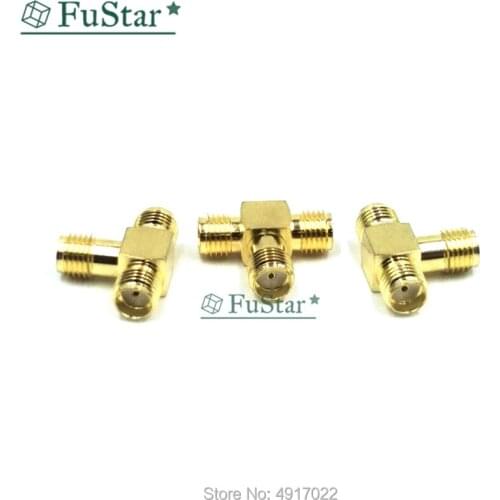 SMA Male Hole to Two SMA Female Hole Triple T RF Adapter Connector 3Way Splitter SMA-JKK SMA-KJK Full Copper RF Radio Frequency