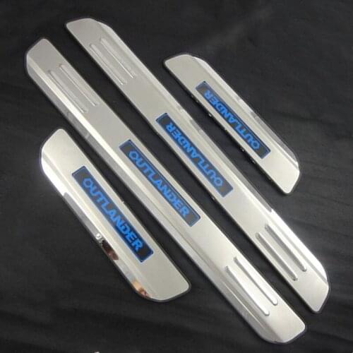 Door LED sill plate,scuff plate threshold for Outlander 2013 -2018, stainless steel,auto accessories