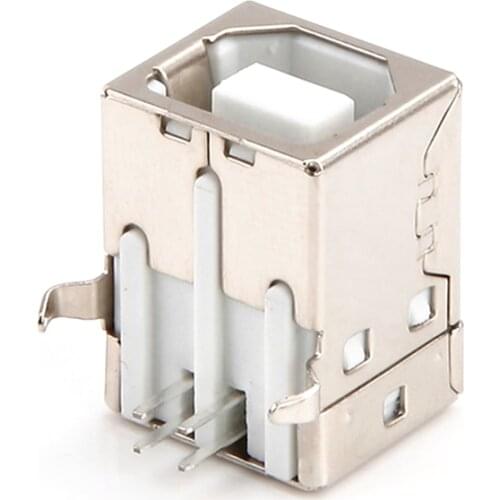 USB B female Adapter Connector Plugs USB B 4 Pin 90 degree USB B Type steel Printer USB Connector Printing Plug HY050