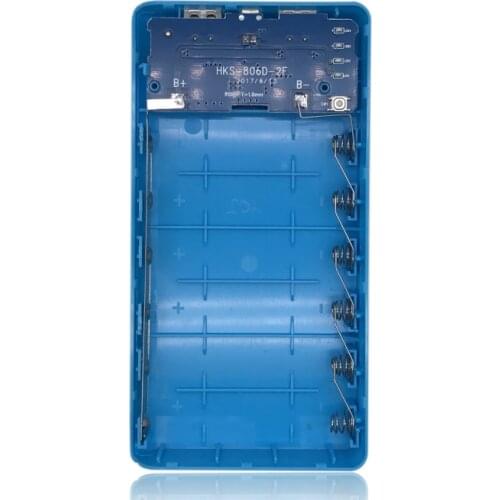 Dual USB Power Bank 6x 18650 External Backup Battery Charger Box Case For Phone