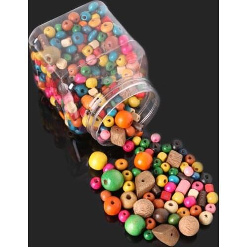 1 Box Multi Color Size Wooden Loose Spacer Beads For DIY Jewelry Children Necklaces Bracelets Making Puzzle Handcraft Crafts Toy