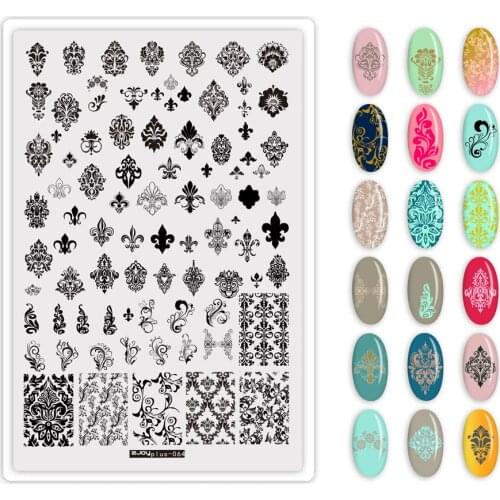 1 pc 14.5*9.5 cm Stainless Steel Nail Stamping Plates Flower Love Heart Lace Flame Punk Image Stencil Nail Art Stamp Template VG