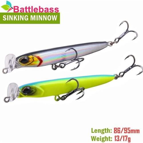 BATTLEBASS 1pc Minnow Fishing Lure Laser Hard Artificial Bait 13g/86mm Fishing Wobblers Crankbait Minnows 3D Eyes Fishing Tackle