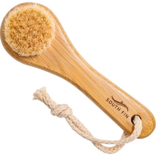 100% White Boar Bristle For Skin Care Scrubs Treatments Man Face Clean Face Cleaning Brush Bath Shower Bamboo Face Brush
