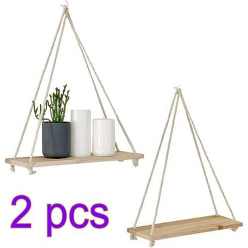 1pc Bohemia Style Woven Wooden Wall Hanging Shelf Wall Bead Clapboard Decoration Children Kids Clothing Store Room Display Stand