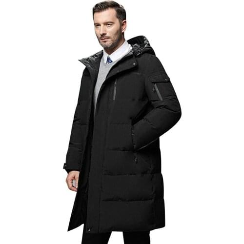 2019 Winter New Style down Jacket Mens Mid-length Business Elderly Warm down Jacket Dad Thick Jacket