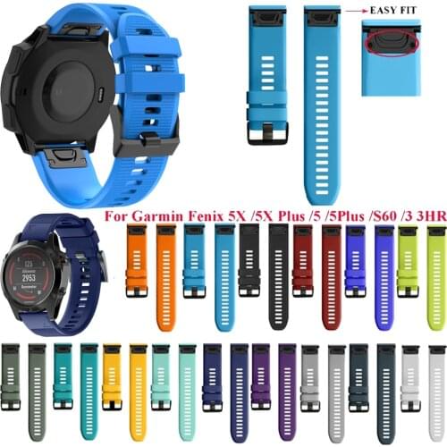 26 22 20MM Watchband Strap for Garmin Fenix 6 6s 6X 5 5S 3 3HR D2 S60 GPS Watch Quick Release Silicone Easyfit Wrist Band Strap