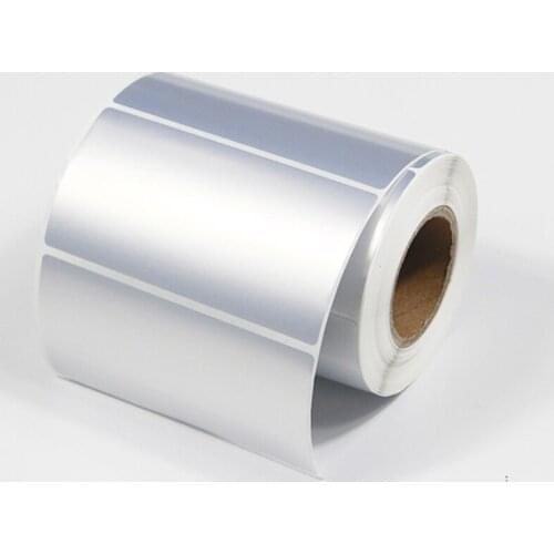 90x40mm 1000Pcs Matte Silver Stickers Waterproof PET Label High Temperature Resistance Sticker Thermal Transfer Barcode Stickers