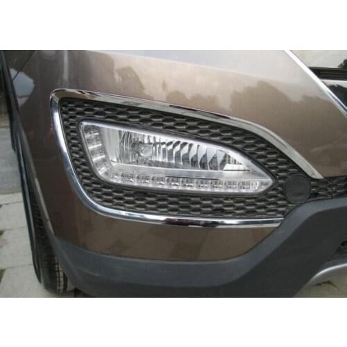 ABS Chrome Front Fog light Lamp Cover Trim 2013 2014 2015 for Hyundai Santa Fe ix45