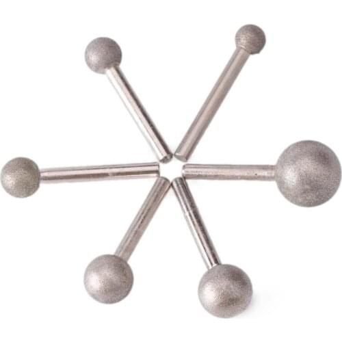 12-25 mm Spherical Head Diamond Grinding Bit Coated Mounted Points Grit 150 Medium Round Ball Burs Shank 6 Tools for Stone