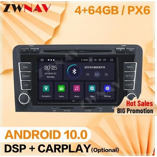 128GB 2003-2011 2012 2013 For Audi A3 Android 10.0 Screen Car Multimedia Player Video Audio Radio GPS Navi Head Unit Auto Stereo