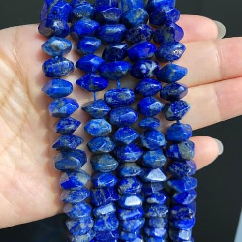 6X11MM Natural Faceted Rhombus Lapis Lazuli Stone Beads Irregular Loose Spacer Beads For Jewelry Making DIY Bracelet Earring