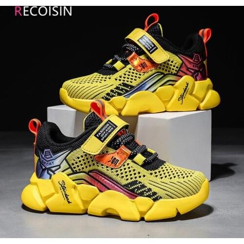 RECOISIN Spring Kids Sneakers Boys Fashion Casual Running Sports Shoes For Boys Breathable Mesh Children Shoes Boy Basket Enfant