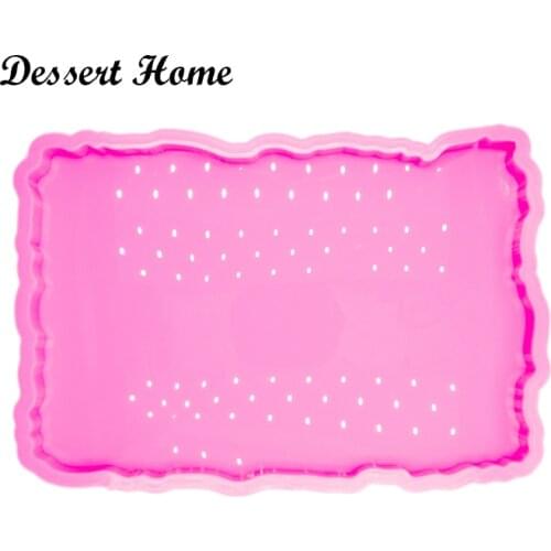DY0469 Shiny 12inch Trays mold Geode Coaster Agate Resin Mold , Silicone Mould for Epoxy Resin, Mold Resin Craft