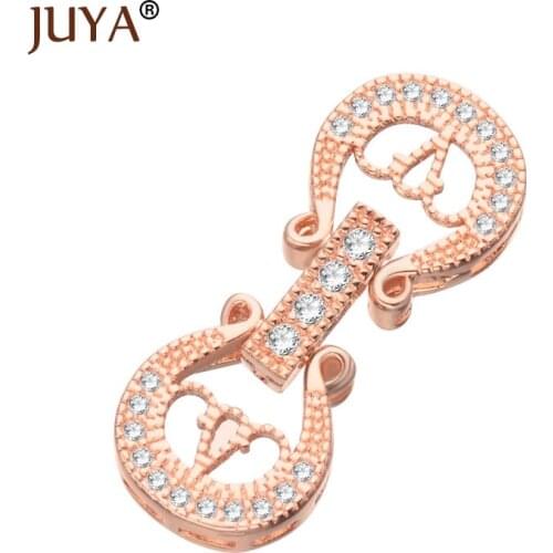 Diy Jewelry Findings High Quality Copper Cubic Zirconia Rhinestone Clasps for DIY Pearls / Beaded Chain Jewellery Accessories
