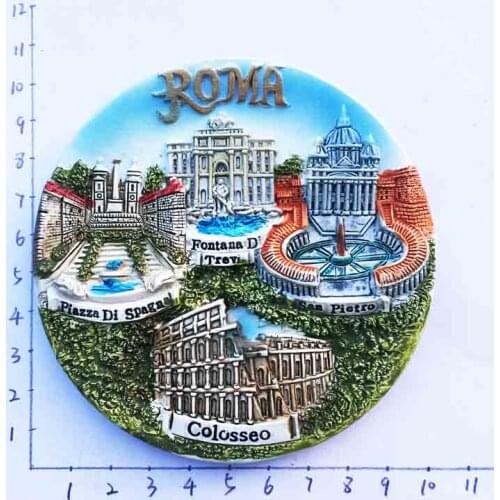 Italy Rome 4 building magnetic stickers desktop decorations disc travel souvenirs creative with hand gift box