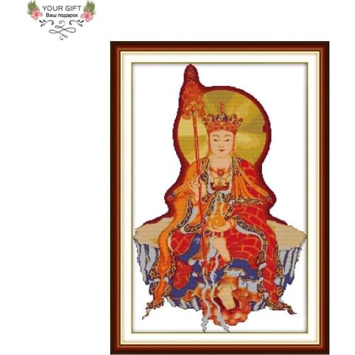 Joy Sunday Free Shipping Counted and Stamped Ksitigarbha Needlework Embroidery Cross Stitch kits for Home Decoration R271