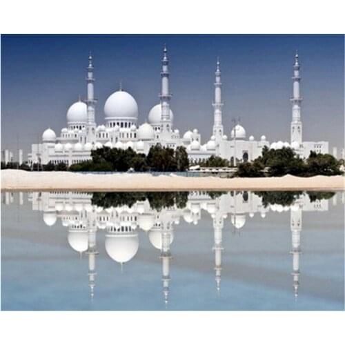 Arrivals 5D Diamond Painting Cross Stitch Kul Sharif Mosque Needle DIY Religion Diamond Mosaic Embroidery Living Room Decor E359