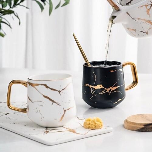 Nordic Marble Ceramic Coffee Mugs Matte Luxury Water Cafe Tea Milk Cups Condensed Coffee Home Drinkware Creative Cup Lover Gift