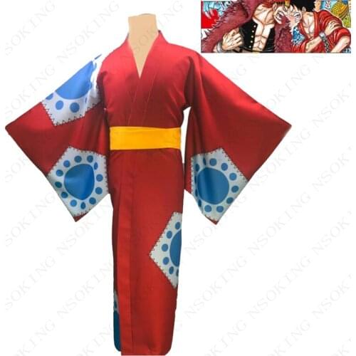 Anime ONE PIECE Wano Monkey D Luffy Cosplay Costume Custom Made