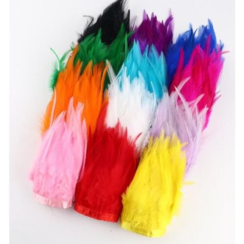 1Meter Ostrich Feathers Ribbon Natural Feather Trimming Fringe Width 8-10cm Plumes Decoration For Sewing On Dress Wedding Party
