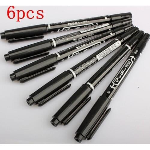 6pcs/set Tattoo Skin Marker Pen Piercing Marker Dual-tip Position Surgical for Eyebrow Permanent Makeup Body Art Scribe Tool