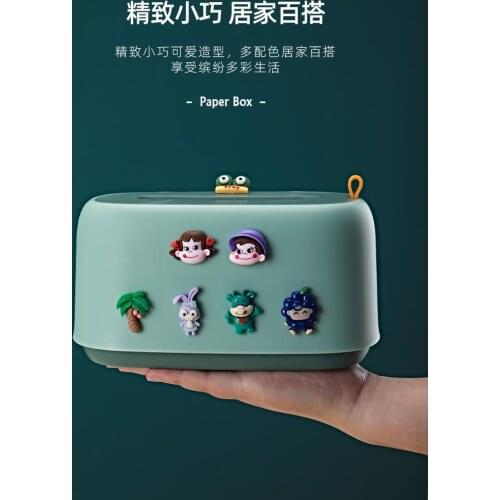 Cute Desktop Tissue Box Personalized Theme Cartoon Tissue Box Living Room Table Paper Extraction Box Household Paper Towels