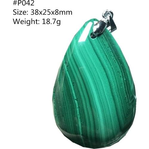 Genuine Natural Green Malachite Necklace Pendant For Woman Lady Man Water Drop Crystal Silver Beads Stone Fashion Jewelry AAAAA