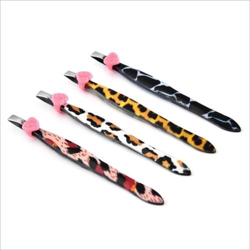 New Arrival Eyebrow Tweezers Professional Stainless Steel Printed Tweezer Face Hair Clip Cosmetic Beauty Makeup Tools T0124