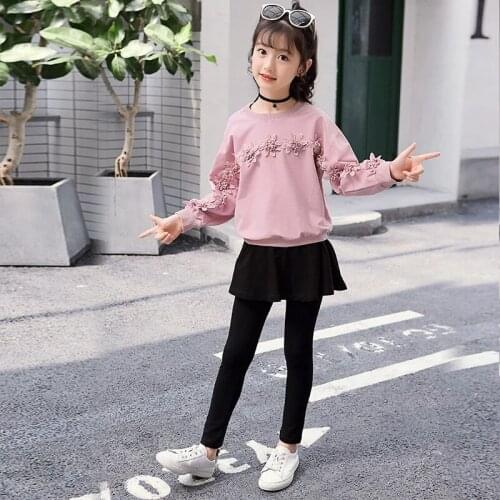 Girls Clothes Kids Autumn Spring Flower T Shirt Pants Girls Outfits Sport Suit Long Sleeve Children Clothing Sets