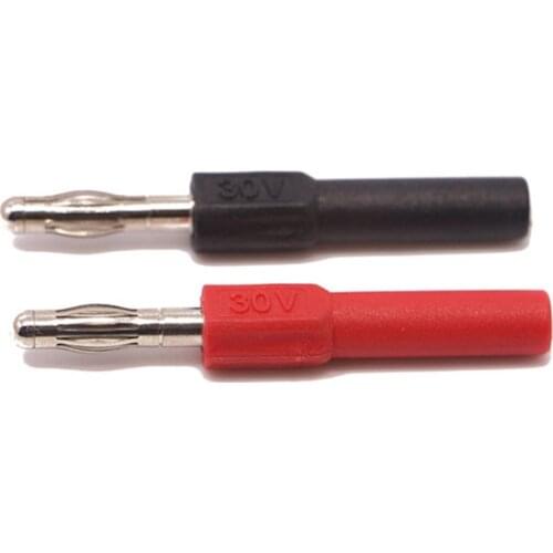 2pcs 1red 1black 4mm Banana shrouded to 2mm plug female male converters Adapter connecting plug Jack For Speaker Test Probes