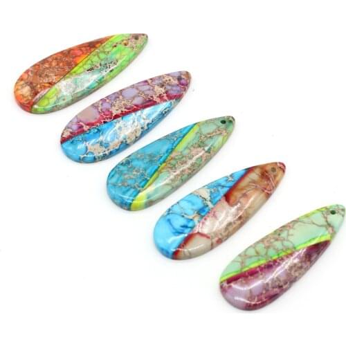 Fine Natural Stone Quartzs Pendants Reiki Heal Emperor Jaspers Charms for Jewelry Making Diy Women Necklace Earrings Gifts